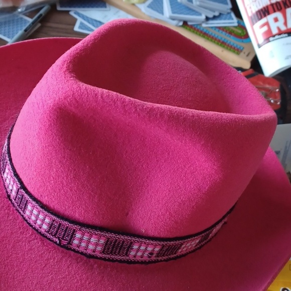 Otavalo Ecuador Vintage Pink Felt Cowboy hat